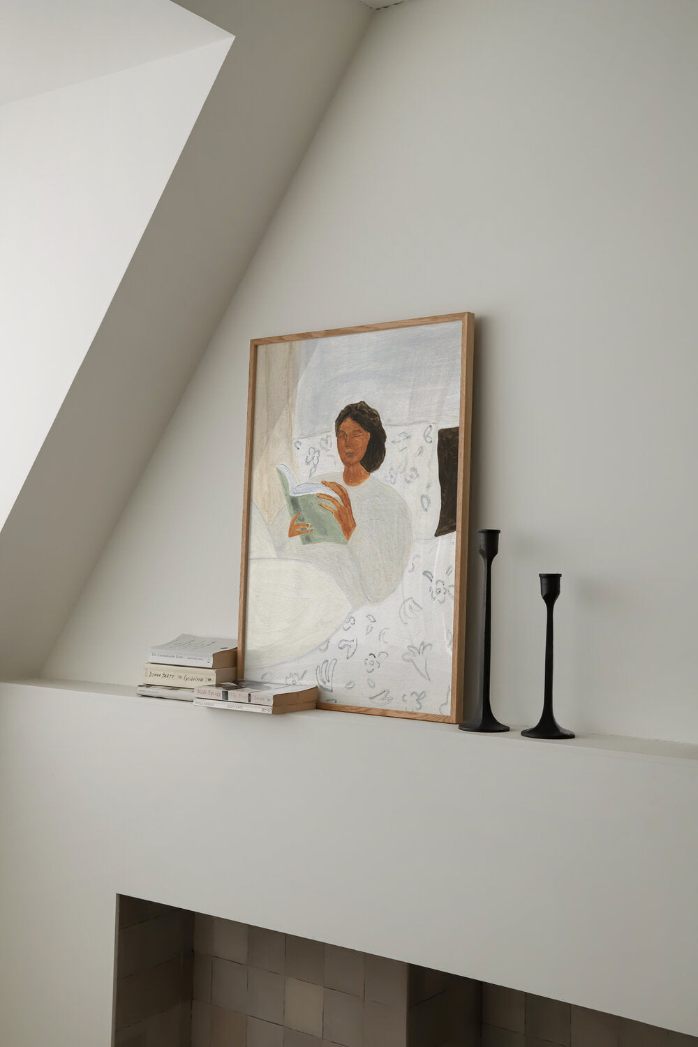 Morning Read plakat, mønstret - 50x70 cm